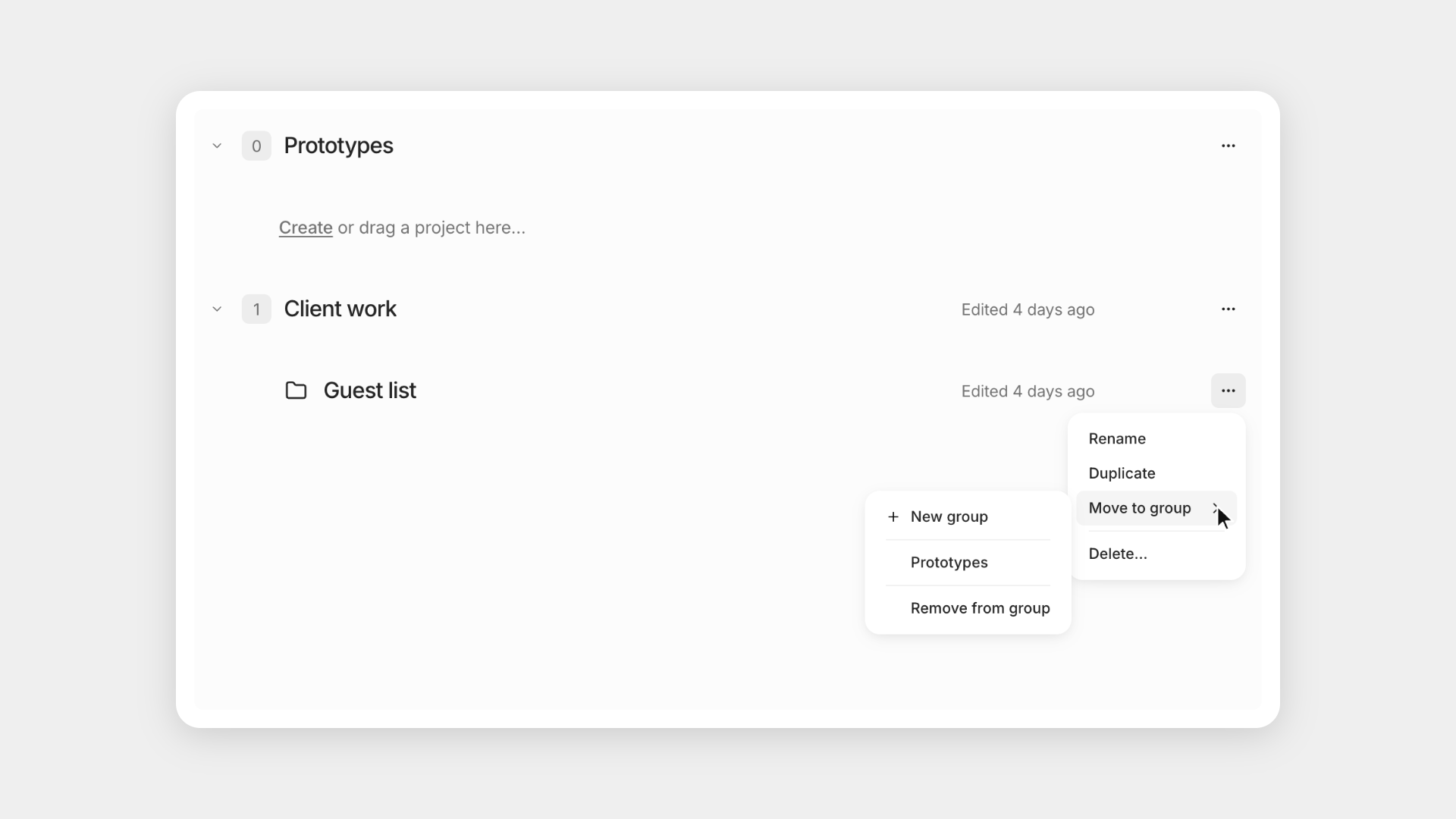 Project groups